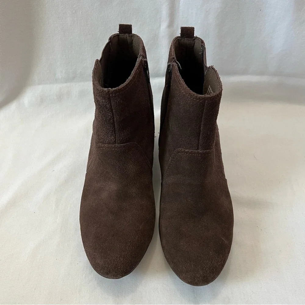 Clark’s Dark Brown Suede Wedge Booties